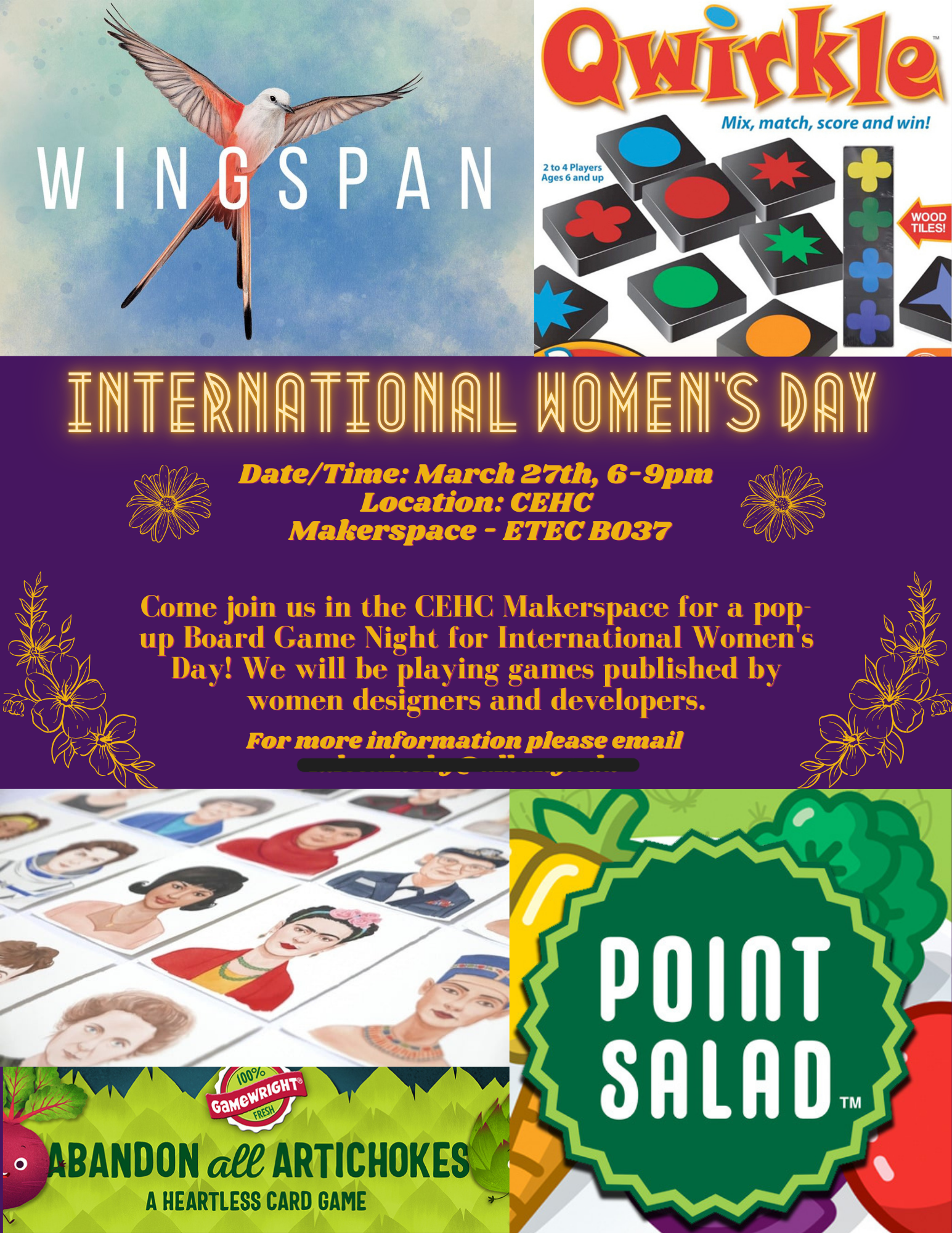 The promotional poster for the International Women's Day event.